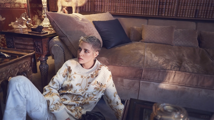 Kristen Stewart in a luxurious room