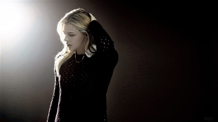 Chloe Grace Moretz in black sweater 4K