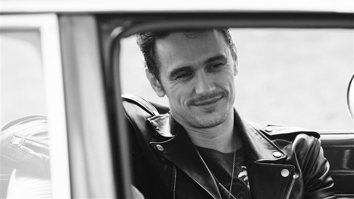 James Franco in a leather jacket