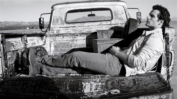 Henry Cavill in a Pickup Truck