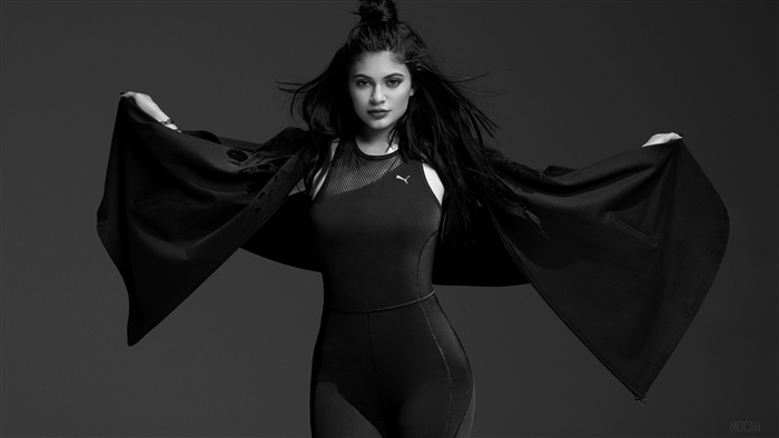 Kylie Jenner in Puma Black and White 4K