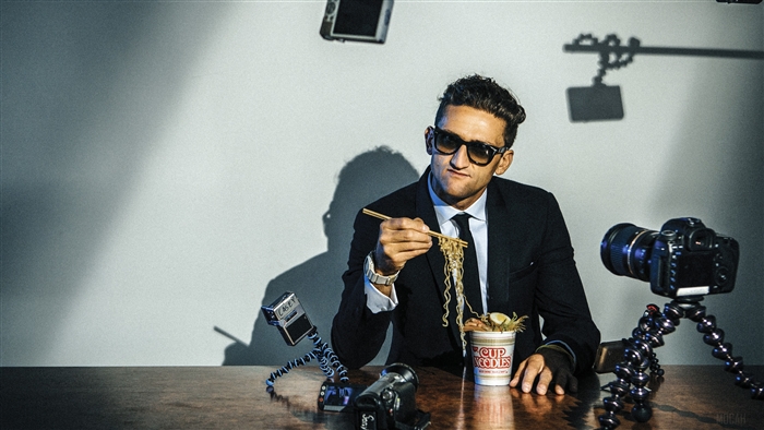 Casey Neistat eating Cup Noodles with cameras