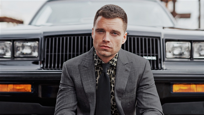 Sebastian Stan in Suit and Leopard Shirt 4K