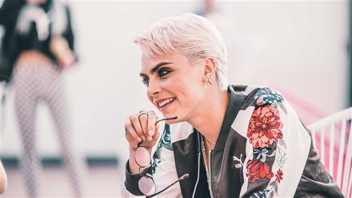 Cara Delevingne in Puma Jacket 4K