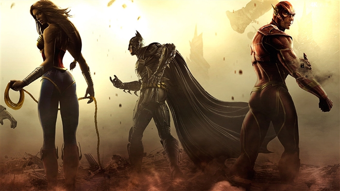 Wonder Woman, Batman, and Flash Artwork 4K