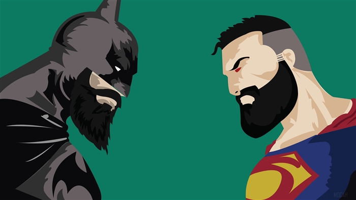 Batman vs. Superman with beards 4K