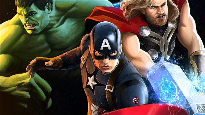Captain America, Thor, and Hulk from MCU 4K