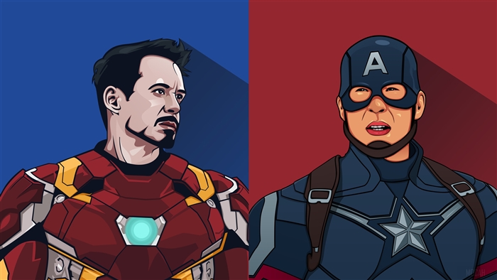 Iron Man And Captain America Artwork