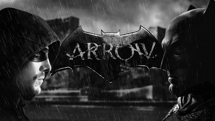 Batman and Arrow in the rain 4K