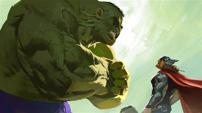 Hulk And Thor Artwork