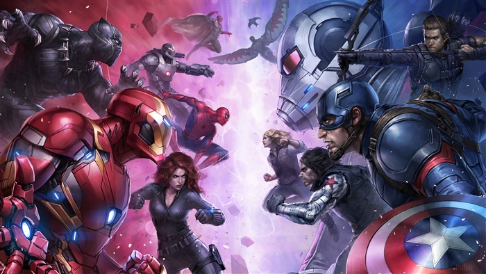 Team Iron Man vs Team Captain America 4K