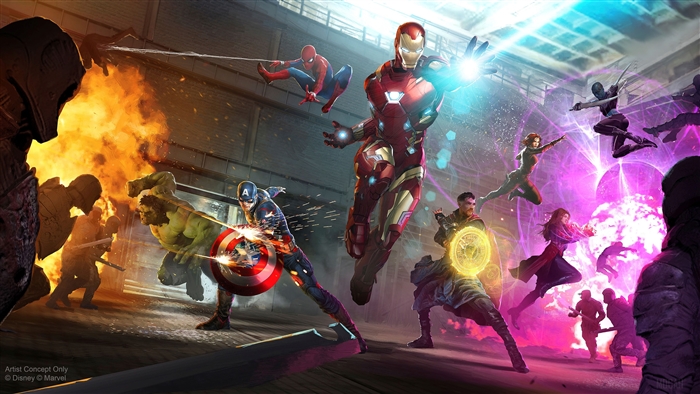 Avengers from Marvel fighting enemies