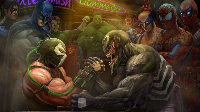 Venom vs Bane Arm Wrestling 4K Showdown