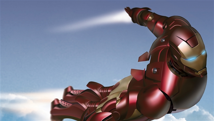 Iron Man flying in the sky 4K