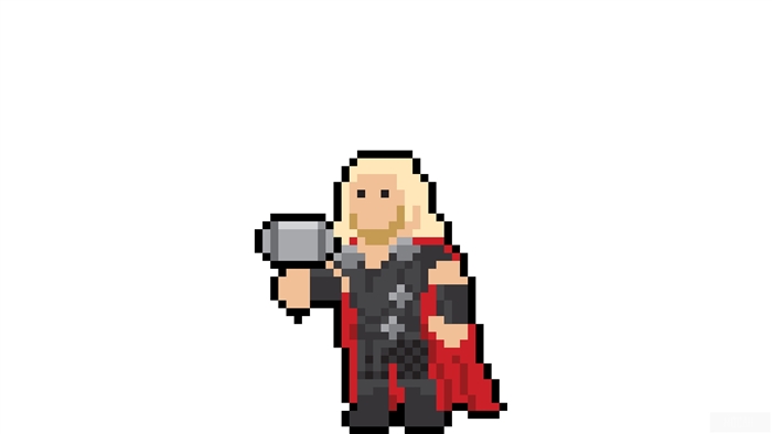 Thor from Marvel Pixel Art 4K