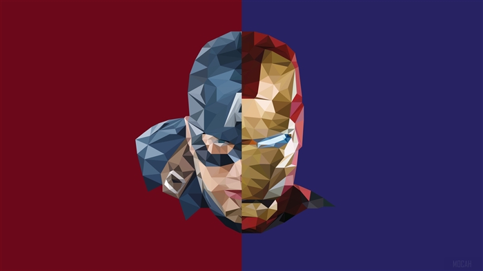 Iron Man and Captain America Abstract 4K