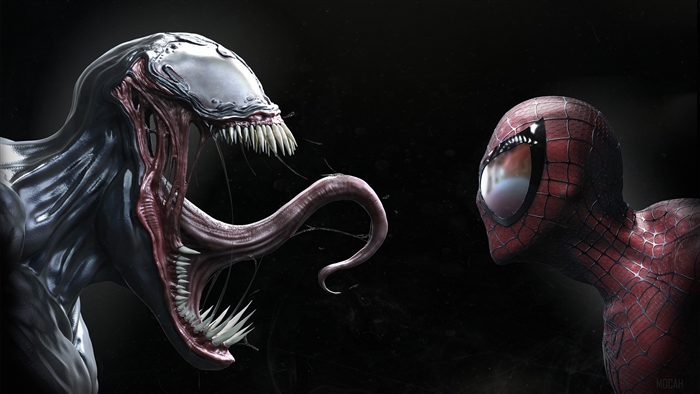 Venom and Spider-Man Faceoff 4K