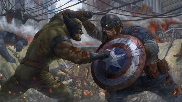 Captain America vs. Wolverine in 4K