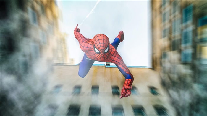 Spiderman Falling From Building Cosplay