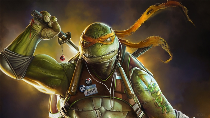 Michelangelo Ninja Turtle Art 4K