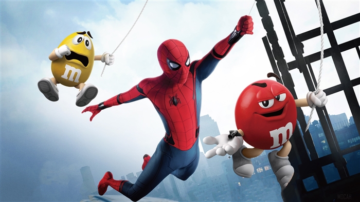 Spider-Man and M&M's characters