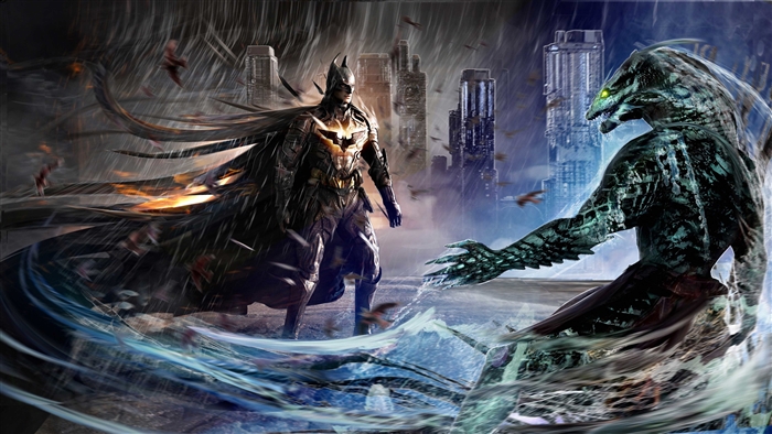 Batman VS Killer Croc Art