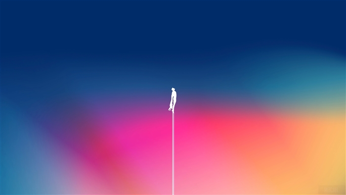 Superman Minimalist Silhouette on Colorful Gradient 4K