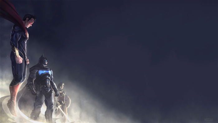 Superman, Batman, and Wonder Woman Artwork 4K