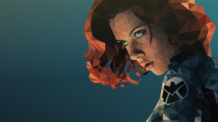 Black Widow Low Poly Art