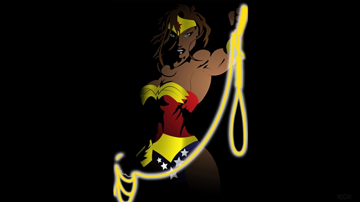 Wonder Woman with Lasso of Truth Minimalism 4K