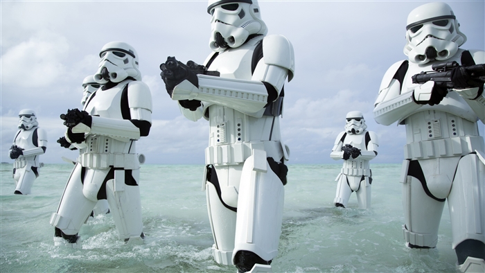 Stormtroopers from Rogue One in water 4K