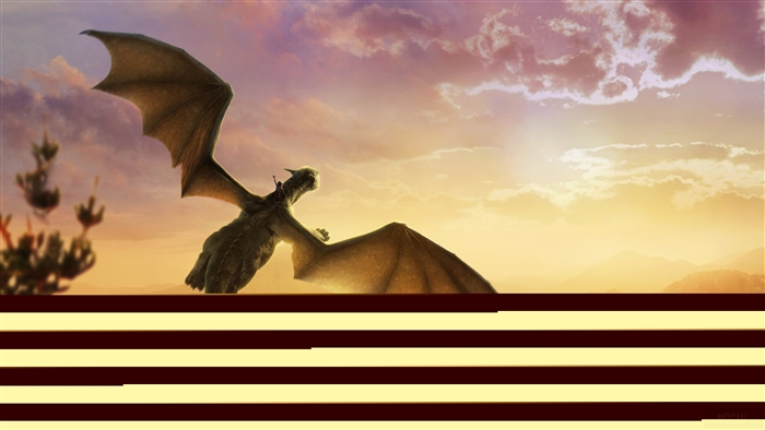 Pete's Dragon flying at sunset 4K