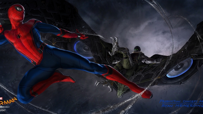 Spider-Man vs. Vulture from Spider-Man: Homecoming Concept Art 4K