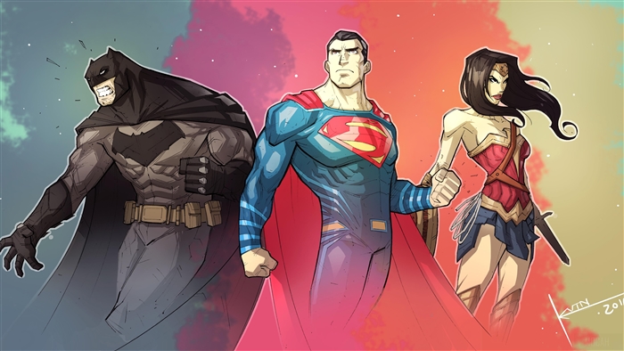 Superman, Wonder Woman, and Batman in 4K