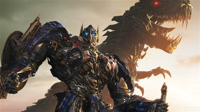 Optimus Prime and Grimlock from Transformers Age of Extinction 4K