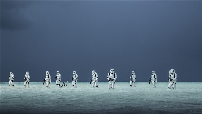 Stormtroopers from Rogue One in water 4K