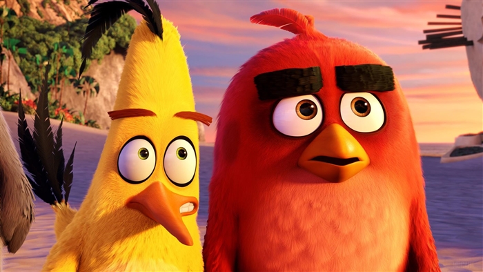 Red and Chuck from Angry Birds 4K