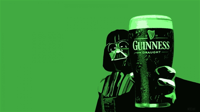 Darth Vader holding a Guinness Draught 4K