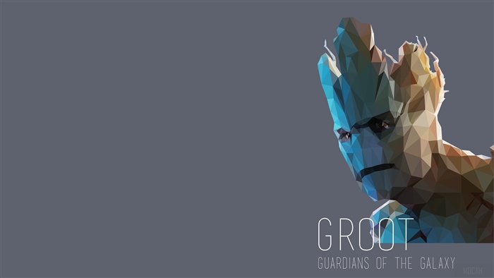 Groot from Guardians of the Galaxy Abstract Art 4K