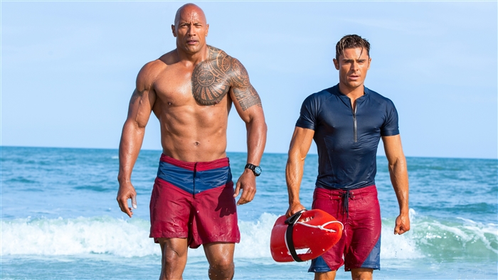Dwayne Johnson And Zac Efron In Baywatch