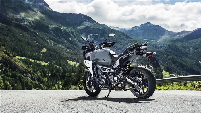 2018 Yamaha Tracer 900 motorcycle in mountains 4K