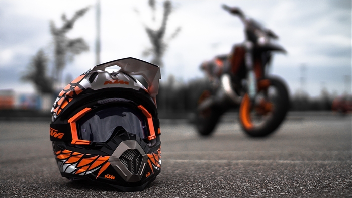 KTM Motocross Helmet 4K