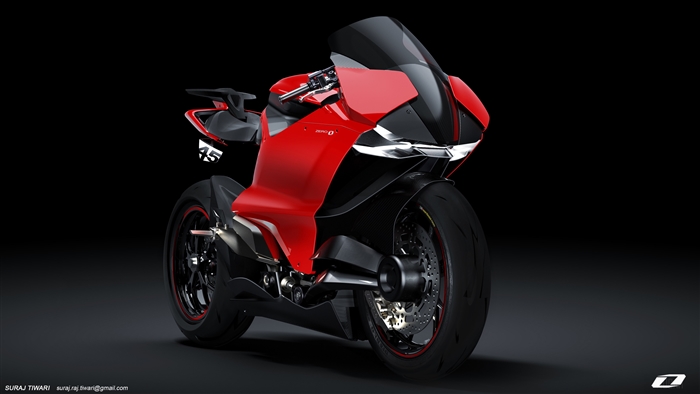 Red Ducati Zero Electric Superbike 4K