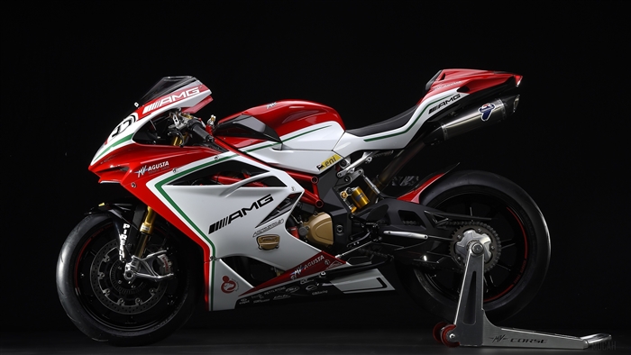 MV Agusta F4 RC motorcycle in red, white, and green livery
