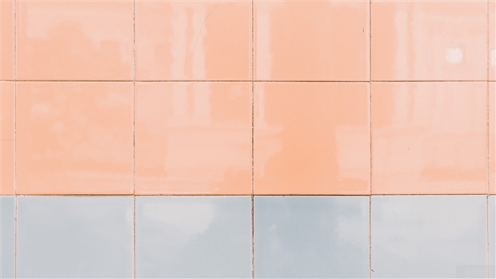 Peach and Blue Tiles Texture 4K