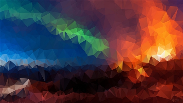Geometric mosaic of multicolored triangles 4K