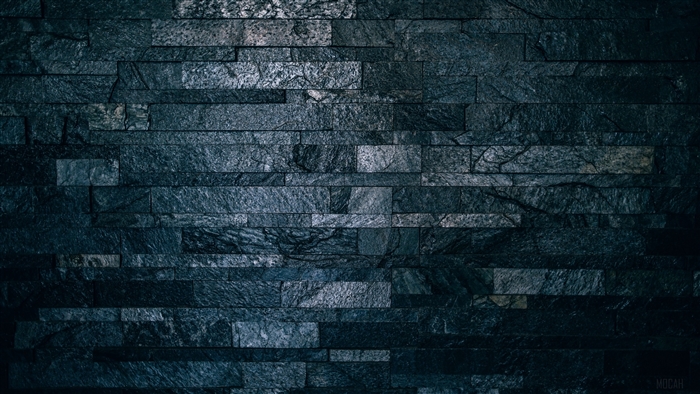 Dark ribbed stone tile wall 4K