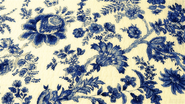 Blue and white floral pattern texture 4K