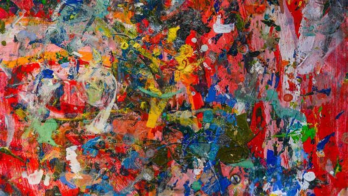 Abstract paint splatters on a surface 4K