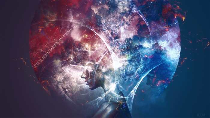 Surreal abstract art of a woman's head 4K